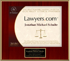 Lawyers.com AV Preeminent Rating 2020 Jon Schulte