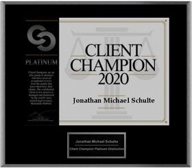 Martindale-Hubbell 2020 Client Champion Jon Schulte